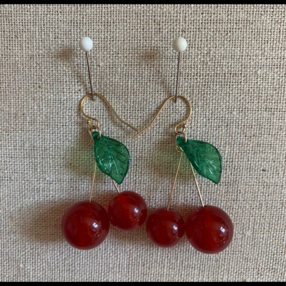 🍒Handcrafted 14k Cherry Earrings 🍒